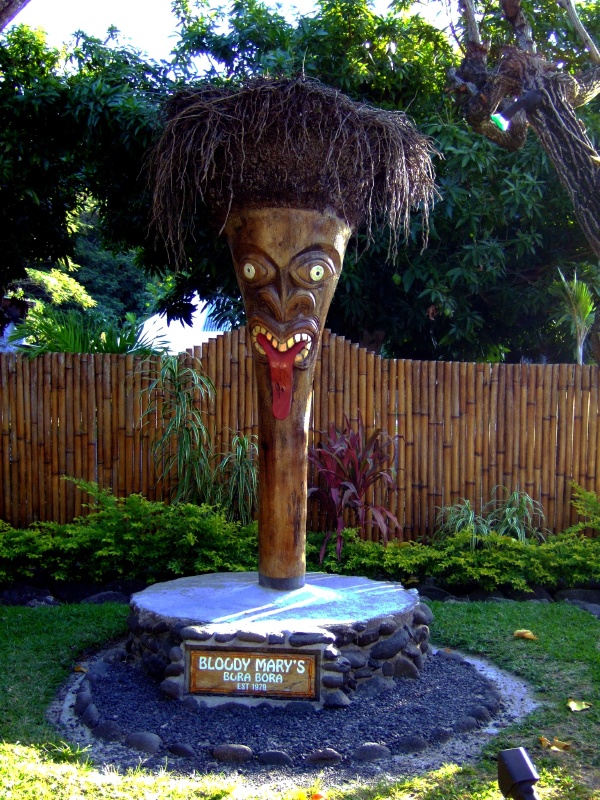 Things one can do with a coconut tree at Bloody Mary's.