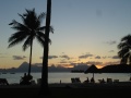 Tahitian sunset with Moorea in the background.