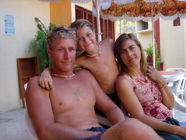 poolside - Bruce, Tristan and Lisa's sister Krista